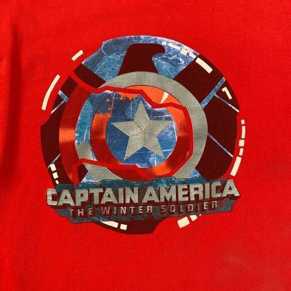 Marvel Captain America youth boys 8 short sleeve Crewneck t-shirt red - Picture 2 of 4